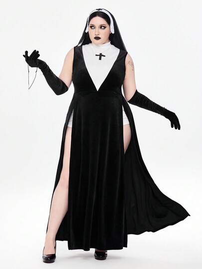 ROMWE Avant Costume de cosplay de personnage sombre de grande taille pour Halloween