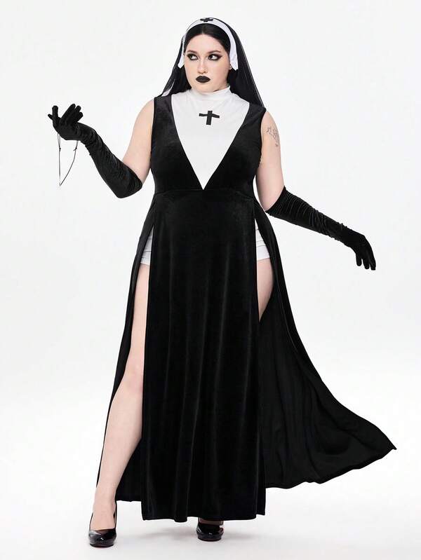 ROMWE Avant Plus Size Halloween Dark Character Cosplay Outfit
