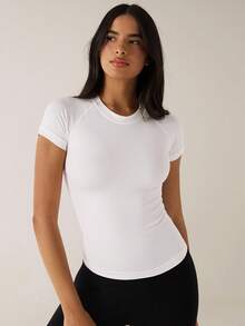 SHEIN BAE Women Summer Simple Letter Printed Sleeveless Sports Tank Topworkout Tank Top - White - View 1