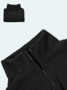 Gameset SHEIN Sport Women's Casual Sports Set With Thermal Lining, Includes Tight Fit Camisole And Leggings, Suitable For Running, Fitness, Outdoor Activities, Autumn/Winter Gym Outfit Set - Black - View 4