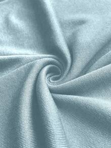 Vionelle Plus Size Women Knit Short Sleeve Crew Neck Loose Fit Sweater Solid Color Tops Light Blue Tops Round Neck Top Baby Blue Top Women Plain Tshirts Women - Dusty Blue - View 5