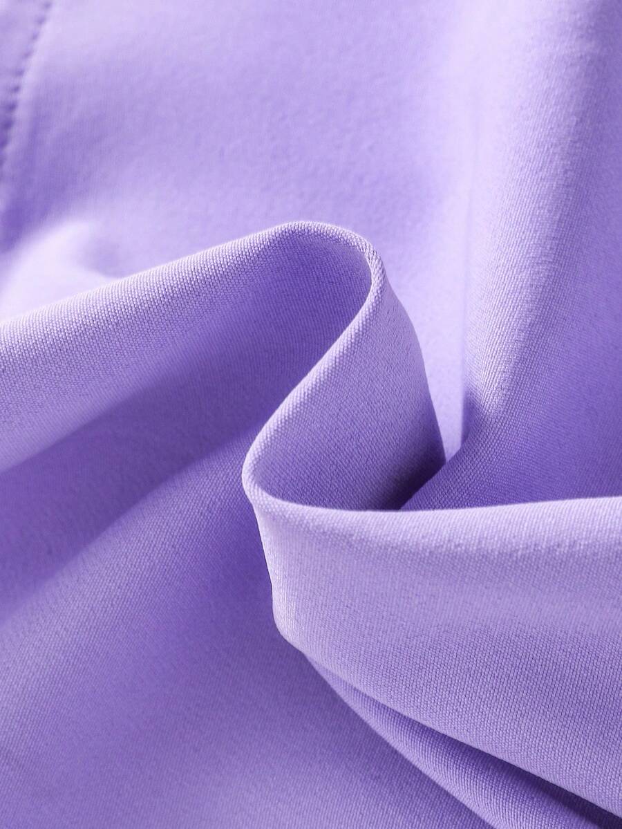 SHEIN Elladie kids 女小童素色百褶半身裙