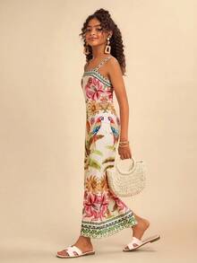 Travachic KIDS Tween Girl Vacation Casual Elegant Floral Print Sleeveless Dress - Multicolor - View 4