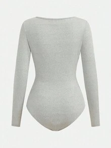 SHEIN Girlism 3pcs/Set Teen Girls' Black, Gray, Navy Crew Neck Solid Color Long Sleeve Snap Front Jumpsuit Romper Outfit, Buy 1 Get 2 Free Fall Winter - Navy Blue - View 8