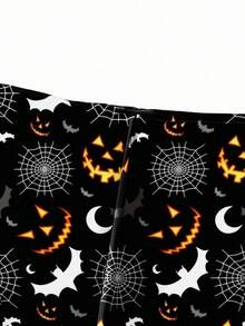EMERY ROSE Spider Web And Bat Pattern Leggings, Halloween Pants, All-Season Casual Leggings, The Perfect Halloween Costume-Women's Wear - Multicolor - View 4