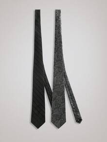 OFFICEAU Luxury 8CM Men Tie Gray Grey Black & White Color Dot Stripes Floral Necktie For Man Groom Jacquard Woven Neck Tie For Business Wedding Party