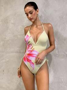 Swim Glamine 2025 Floral Print One-Piece Swimsuit, Elegant & Romantic For Beach Vacation - Multicolor - View 3