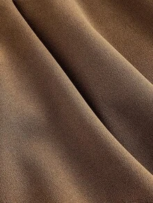 SHEIN MOD Women's Casual Solid Color Wide Leg Pants,Autumn/Winter,Halloween Clothes ,Christmas Party Dress,New Year Women's Clothes,Thanksgiving,Fall Clothes For Women,Halloween,Christmas Women's Clothing,High-Rise Trousers,Straight-Leg Pants,Casual,Brown Pants,Zip Up,Casual