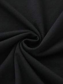 SHEIN Playful Pals 女童休闲卡通芭蕾女孩和彩色字母标语印花短袖T恤，夏季 - 黑色 - 查看 5