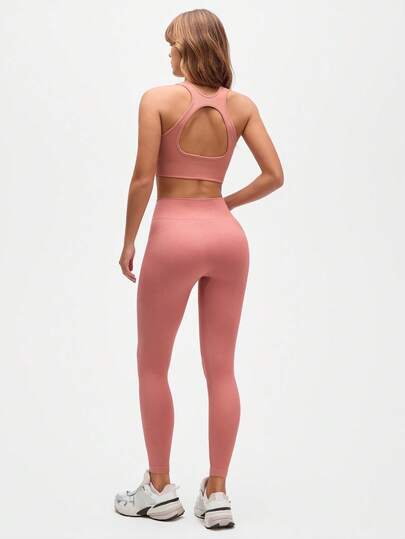 Eassivo Eassivo 女式纯色简约无袖上衣和裤子运动套装，休闲日常穿着