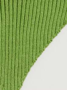 SHEIN Unity 女式纯色不对称下摆时尚抹胸罗纹针织上衣 - 綠色 - 查看 5