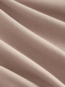 SHEIN MOD 女士卡其色短款宽松休闲风衣，配腰带，秋季外套，秋冬款 - 卡其色 - 查看 4