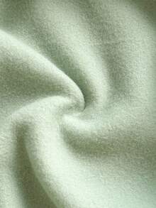 女婴休闲纯色保暖内衬连帽拉链夹克，适合秋冬季 - 綠色 - 查看 6