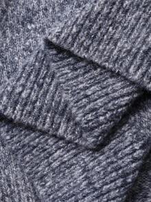 DAZY 男士紫色花卉图案高领毛衣，秋季商务装 - 紫色 - 查看 7