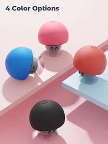 1pc Red/Black Mushroom Shaped Portable Wireless Stereo Speaker, Suction Cup Stand, Button Control, USB Rechargeable 200mAh Battery, Compact Wireless Subwoofer For Smartphone/Tablet, Perfect For Travel And Outdoor Use