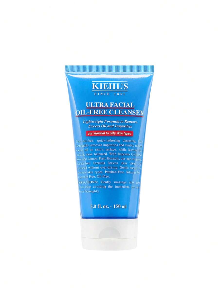 Kiehl's Ultra Facial Oil-Free Cleanser 150 ml – Deep Pore Cleansing & Shine Control For Normal To Oily Skin, Lightweight Non-Drying Formula With Lemon Extract, Daily Refreshing Foam For Balanced Complexion, Skin Care - Blanco - Ver 1