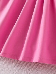2pcs/Set Young Girls Sleeveless Dress With Cute Pink Floral Decor, Paired With White Long Sleeve Basic Shirt Undershirt Fall Winter - Pink - View 3