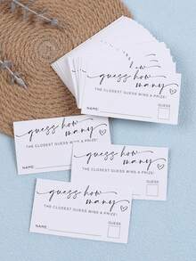 100/50/30 PCS How Many Game Cards Shower Games Bridal Shower Birthday Game,Minimalist Bridal Shower Game,Wedding Shower Games,Bachelorette Party Night,Bridal Shower Games Ideas - White - View 9