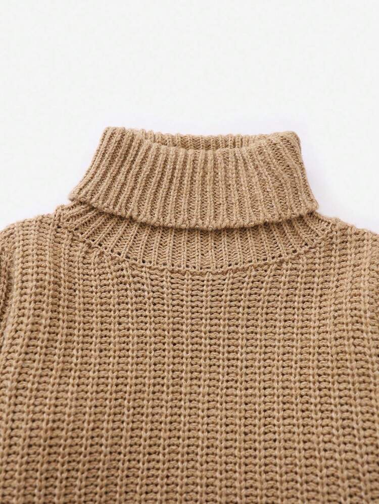 Tween Girl Turtleneck Lantern Sleeve Sweater