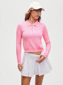 Eassivo Damen Regular Fit Langarm Poloshirt