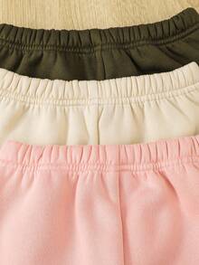 SHEIN Vintaside Kids 少女系带纯色休闲喇叭腿运动裤套装，秋冬