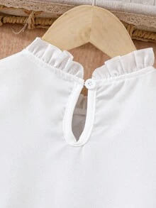 2pcs Young Girl Elegant Cap Sleeve Top And Bell Bottom Pants Set, Summer - Burgundy - View 6