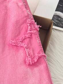 Comfortcana Quần jean ống đứng MOD Sweet Fit dành cho nữ, màu hồng, quần áo ngày lễ tình nhân, quần dài ngày lễ tình nhân, quần jean ống rộng ngày lễ tình nhân - Hồng - Xem 4