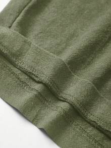 孕妇纯色宽松休闲连体裤，带口袋 - 軍綠色 - 查看 12