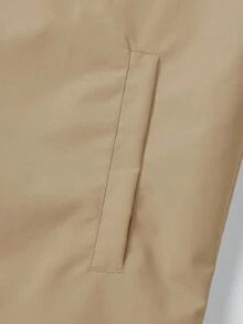 Manfinity EMRG 男士连帽夹克外套，带大口袋，秋季户外风衣，送给男朋友和丈夫的完美节日礼物 - 卡其色 - 查看 5