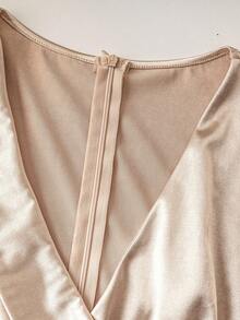 Franclia Women's Elegant Dignified V-Neck Pleated A-Line Long Sleeve Shiny Satin Dress Fall Cloth For Womenautumn Fall Clothes For Women Fall Autumn Clothes Fall Outfits For Women Autumn Outfits For Women Autumn Outfits For Women Fall Clothes  Elegant Dresses For Women Elegant Dress For Women Elegant Dress Elegant Dresses For Party  Elegant Dress Women Party Dress Long Party Dresses Wedding Guest Dress For Women  Wedding - Apricot - View 3