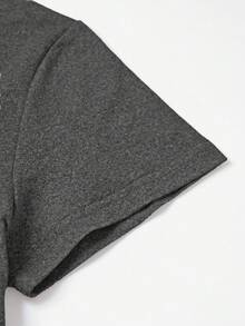 EMERY ROSE Kindness Is Free 印花加大码 T 恤 - 深灰色 - 查看 4