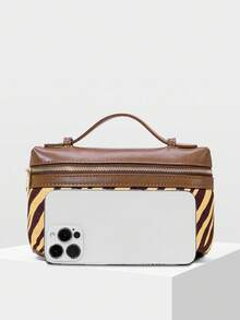 PREMIUM SQUARE OPENWORK BAG - Brown - View 4