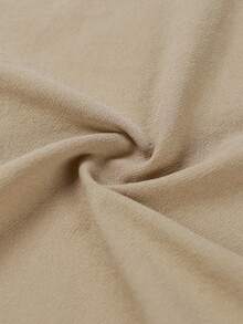 Genlund 男士纯色短袖宽松落肩纯棉休闲衬衫，夏季 - 駝色 - 查看 5