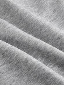 SHEIN MOD Sudadera holgada de manga larga con cuello en V, decoración de encaje y lazo, color gris, para otoño/invierno - Gris - Ver 5