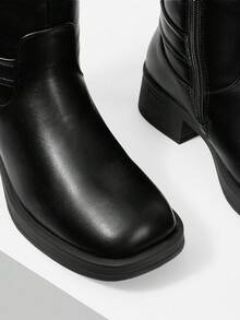 Mnmlis 女士柔软舒适通勤及膝靴 - 黑色 - 查看 6