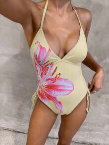 Swim Glamine 2025 Floral Print One-Piece Swimsuit, Elegant & Romantic For Beach Vacation - Multicolor - View 6