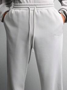 SUMWON 毛绒半拉链运动衫和慢跑裤套装 - 淺灰色 - 查看 7