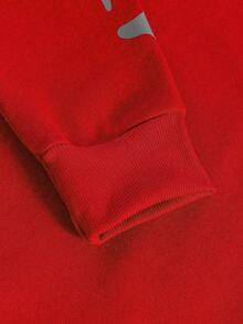 Manfinity EMRG Loose Fit Men's Hooded Sweatshirt With Thermal Lined, Fall Winter - Red - View 6
