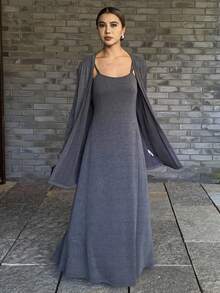 DAZY 2pcs/Set Women Loose Casual Slouchy Grey Outfit, Autumn/Winter Lounge Sets For Women - Grey - View 4