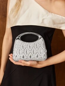 MOTF PREMIUM 水钻晚装包 - 銀色 - 查看 8