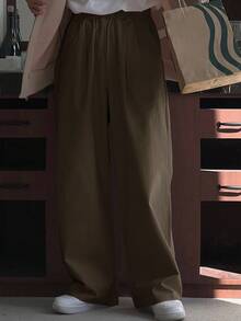 DAZY Men's Solid Brown Pleated Pocket Pants, Autumn - Brown - View 3