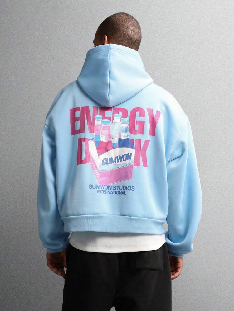 Oversized Pullover Hoodie With Graphic Print