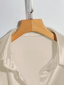 GlowEve Women's Knitted Jacquard Satin Long Sleeve Contrast Color Blouse Fall Cloth For Women