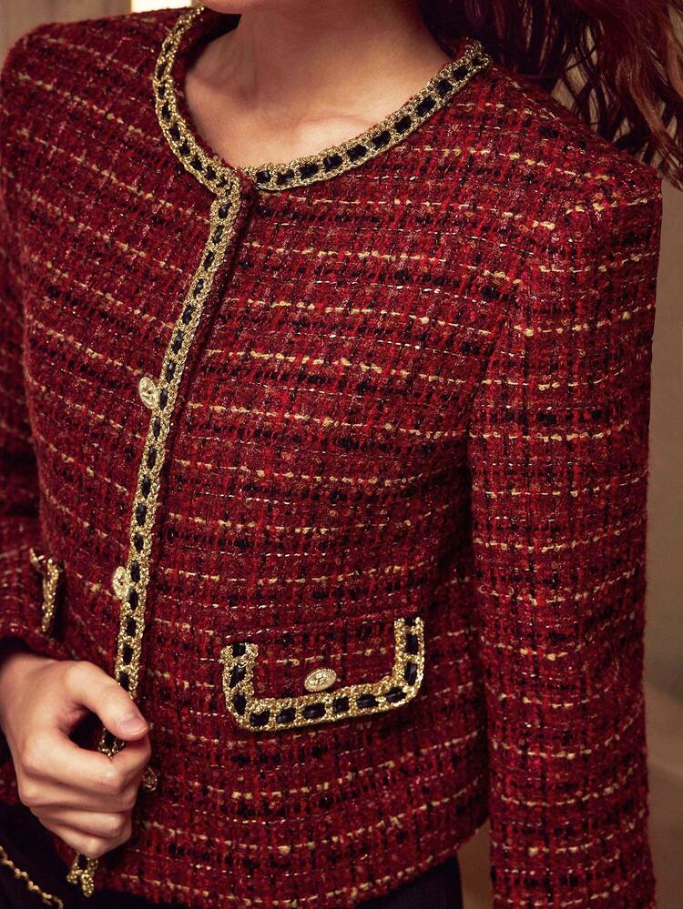 TWEED CONTRAST TRIM JACKET