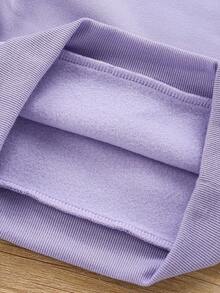 SHEIN Playful Pals Baby Mädchen Lässig Mode kreative bunte Farbverlauf Buchstaben Slogan Grafik Muster Basic Crew Neck Sweatshirt