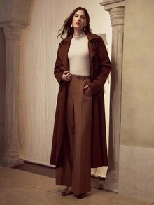 MOTF PREMIUM SLIM FIT STAND COLLAR TOP - Apricot - View 6