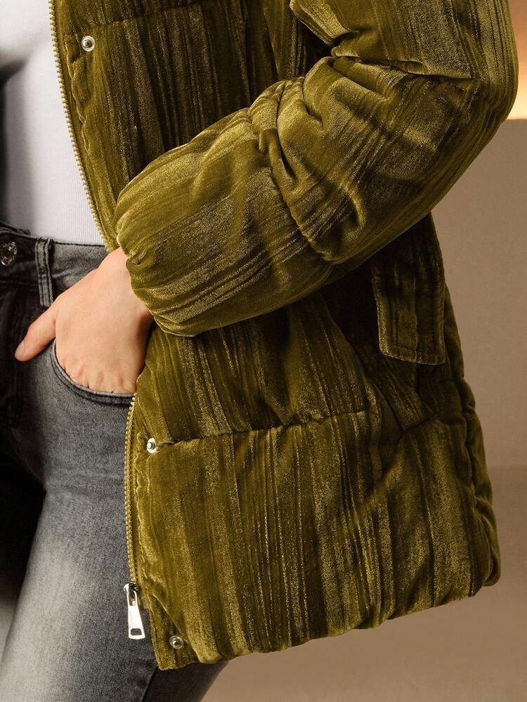Women's Vintage Waist Belt Cropped Stand Collar Casual Jacket, Autumn/Winter