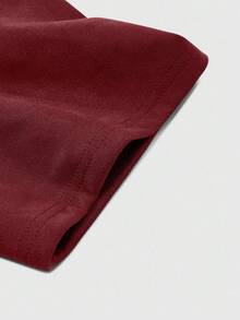 Claim Dot 宽松男士字母压花落肩T恤，适合秋季 - 紅色 - 查看 6