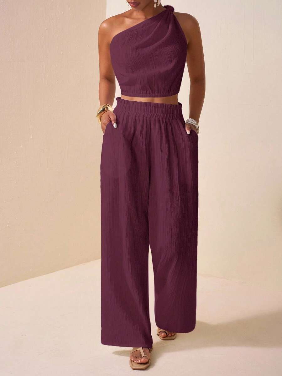 Zivah Lễ hội âm nhạc mới mùa hè 2025, Lễ Phục sinh, Ngày của Mẹ, Phong cách phương Tây, Phong cách du mục, Tiệc sinh nhật, Lễ tốt nghiệp, Trang phục sinh viên, Thường ngày, Cơ bản đa năng, Giải trí, Kỳ nghỉ, Du lịch du thuyền, Bãi biển, Tắm nắng, Phong cách lan truyền, Thanh lịch, Đi làm, Thường ngày công sở, Trễ vai, Xoắn, Hở vai, Hở lưng, Áo crop top nữ và quần ống rộng, Viền bèo nhún, Túi, Vải họa tiết, Trắng, Bộ 2 món nữ - Màu Đỏ Sâu - Xem 1