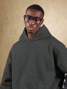 Áo Hoodie Nam SUMWON, Áo Sweatshirt Cổ Tròn Rộng Dáng Cổ Điển - Màu Nâu Thời Trang, Hoàn Hảo Cho Những Dịp Thường Ngày, Món Đồ Không Thể Thiếu Cho Kỳ Nghỉ, Thương Hiệu Cao Cấp, Lý Tưởng Cho Trang Phục Mùa Hè Và Mùa Thu. - Màu xám đen - Xem 4